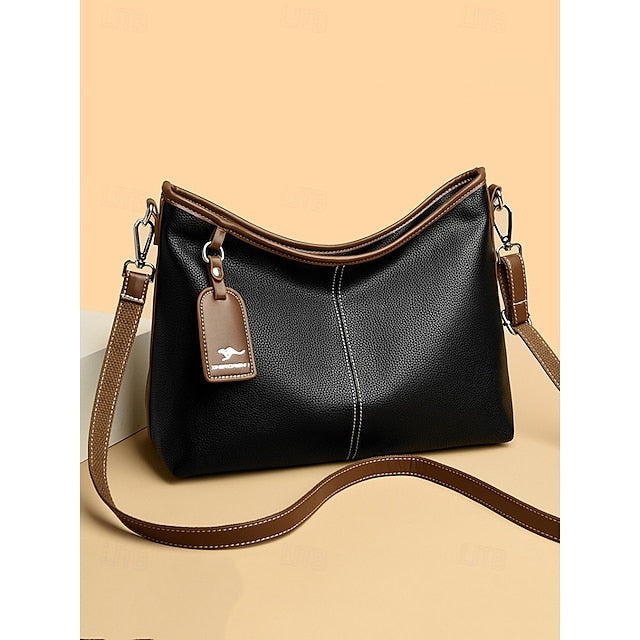 Hobo Accents Green Bag Faux with Brown Leather