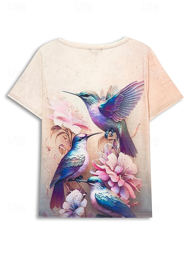 Women's T Shirt Fashion Floral Print Short Sleeve Regular