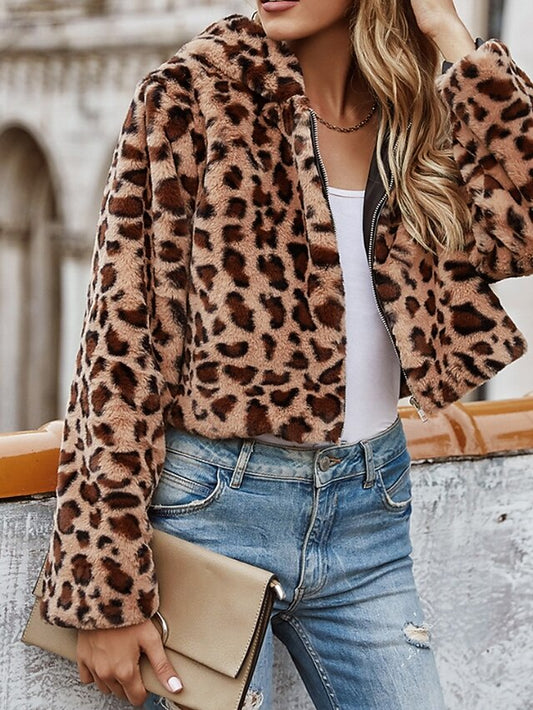 Comfortable Hoodie Women's Coat Faux Fur Warm Jacket