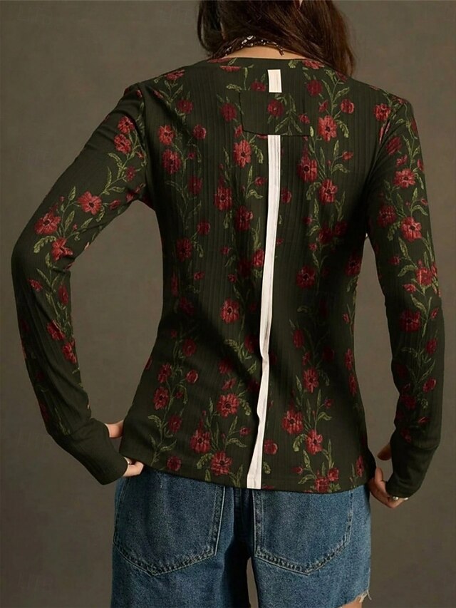 Women's Blouse Print Floral Vintage Stylish Casual Long