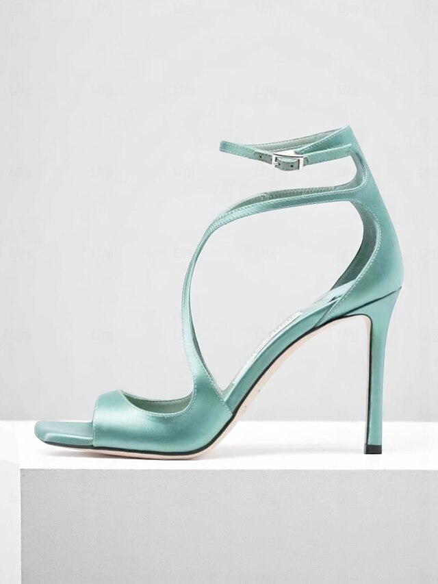 Heels Lavender Satin Crisscross Elegant - Stiletto Women's