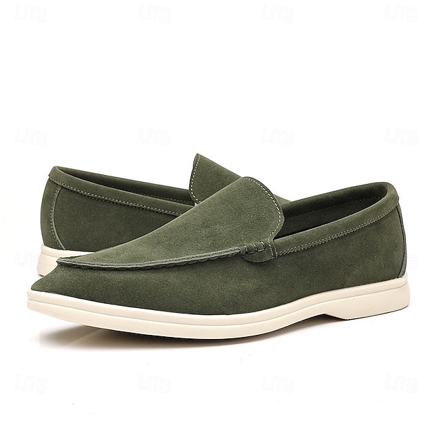 Blue – Faux Men's Loafers Slip-On Light Breathable Casual