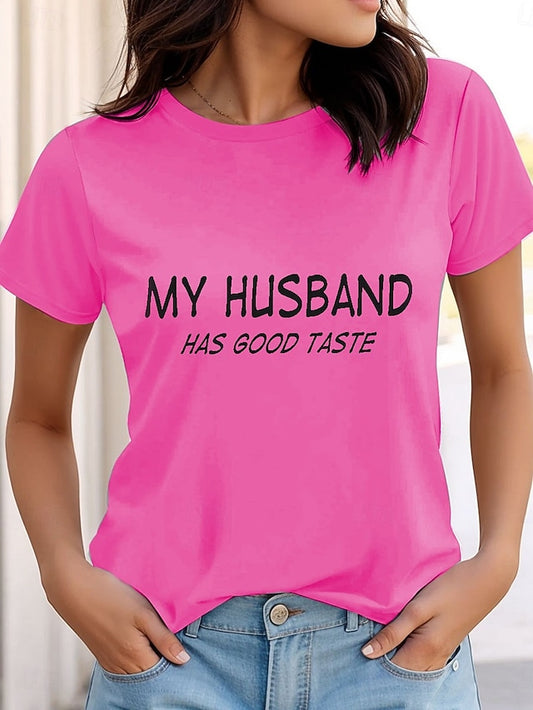 Women's Funny T Shirt Graphic Letter Stylish Casual Short
