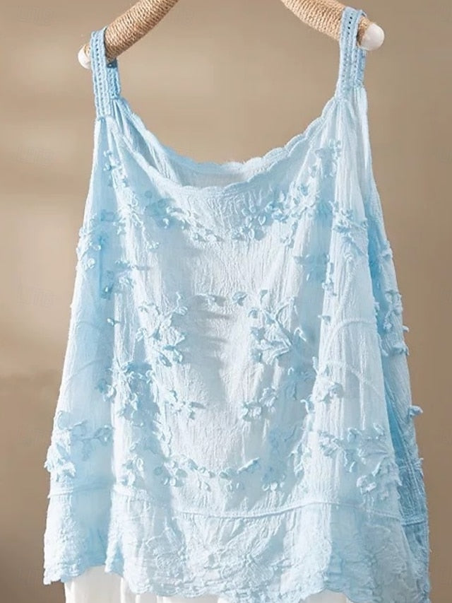 Women's Blouse Lace Tops Camisole Tank Top Lace Embroidered