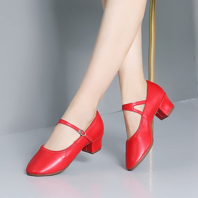 Gold Heel Dance Jane with Buckle Low Shoes Mary Women's