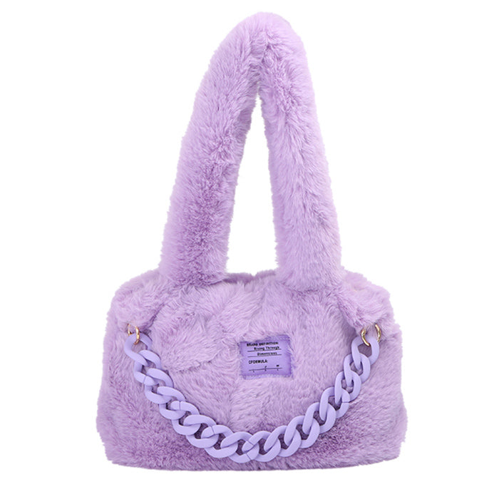 Sweet Fluffy Chain Shoulder Bag