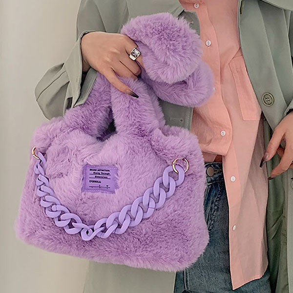 Sweet Fluffy Chain Shoulder Bag