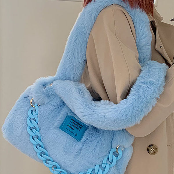 Sweet Fluffy Chain Shoulder Bag