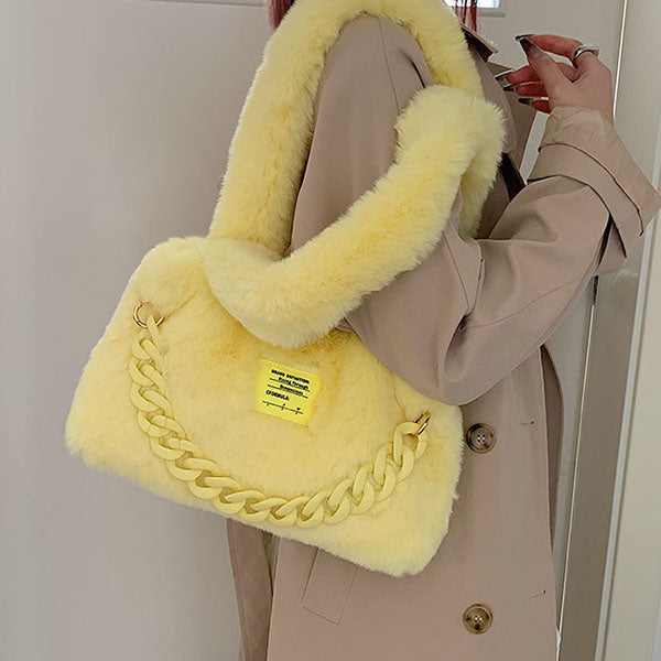 Sweet Fluffy Chain Shoulder Bag