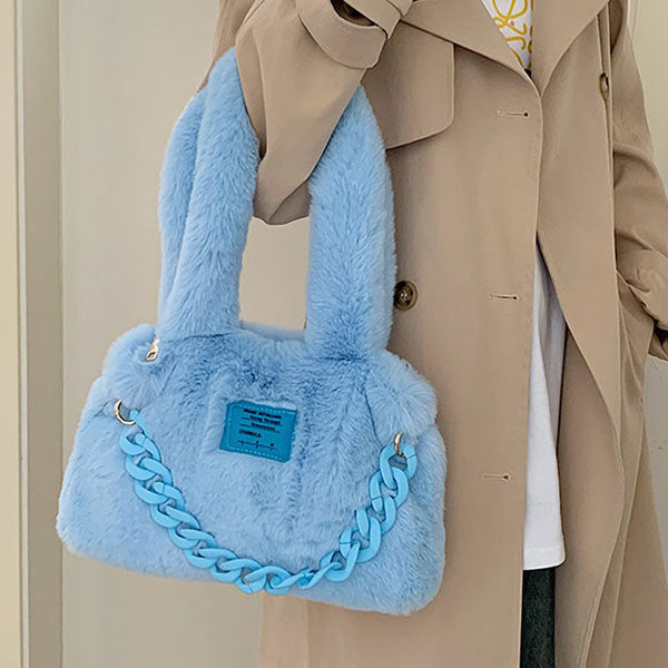 Sweet Fluffy Chain Shoulder Bag