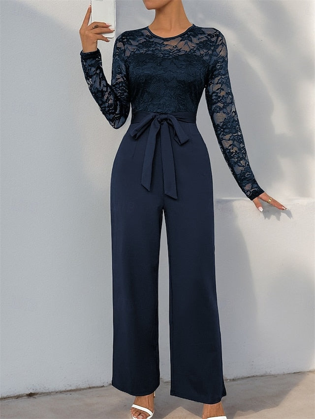 Jumpsuit / Pantsuit Mother of the Bride  Elegant Casual Jewel
