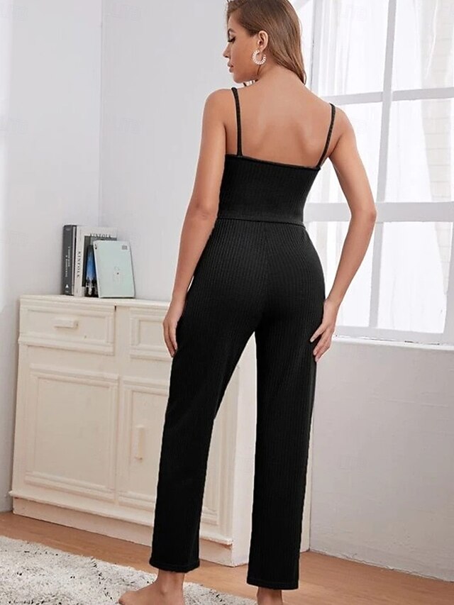 Women's Loungewear Sets 3 Pieces Pure Color Casual Comfort