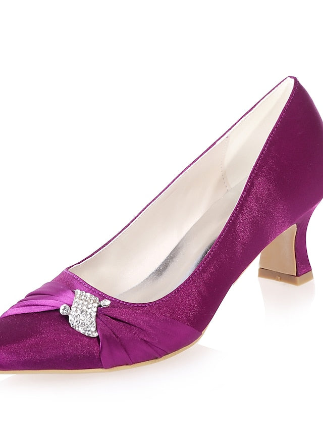 Royal Bow Kitten Women's Blue with Heels Satin Rhinestone