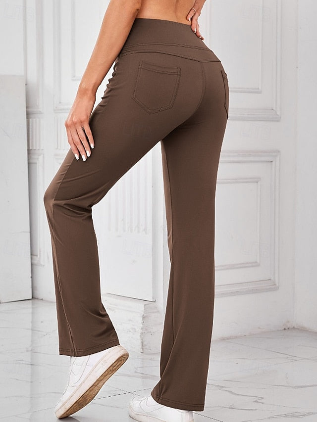 Women's Flare Chinos Streetwear Basic Casual Full Length