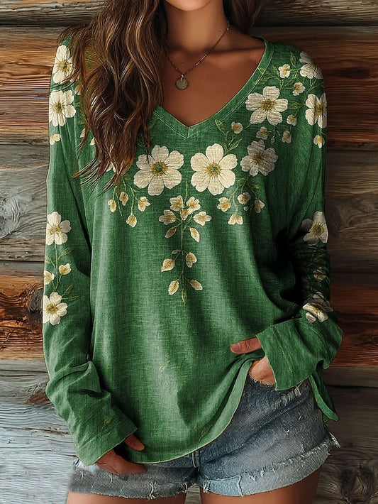 Women's T shirt Long Sleeve Graphic Letter Vintage Stylish