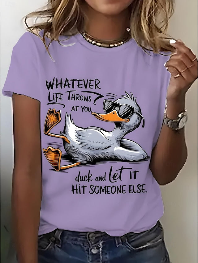 Women's T Shirt Print Graphic Animal Bird Vintage Stylish