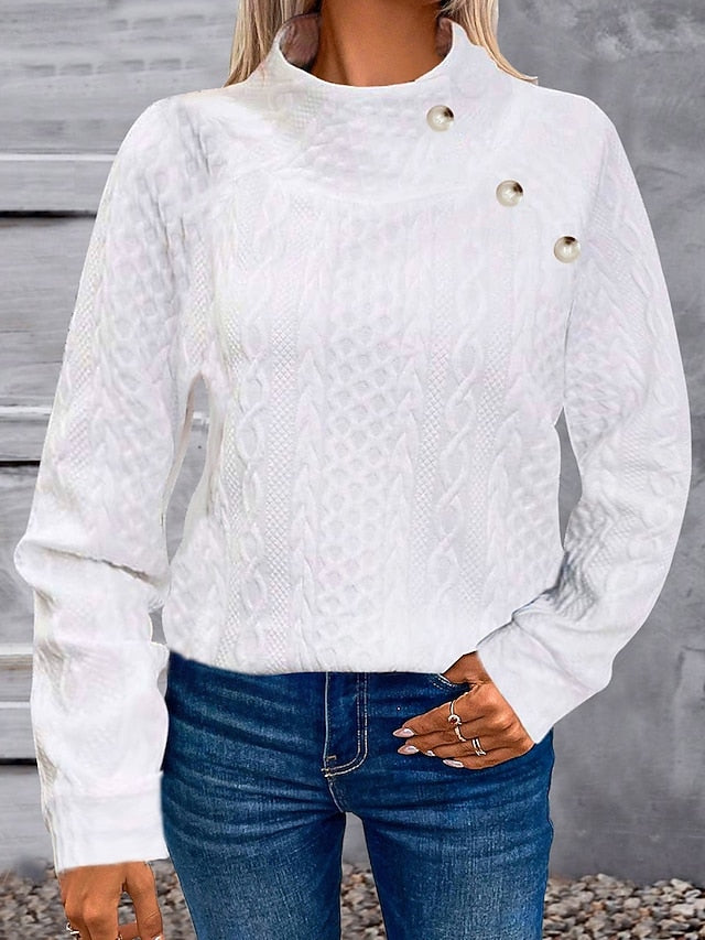 Women's Blouse Buttons Floral Stylish Casual Long Sleeve