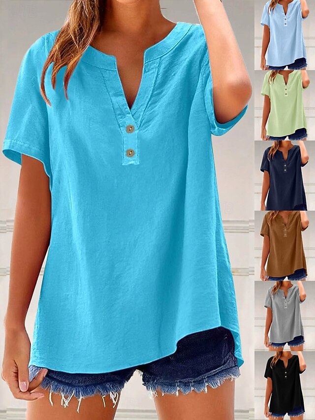 Women's Popover Shirt Summer Shirt Casual Shirt Blouse