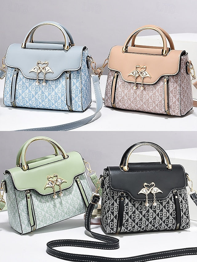 Elegant Women's Beige Crossbody Handbag – Luxury Monogram