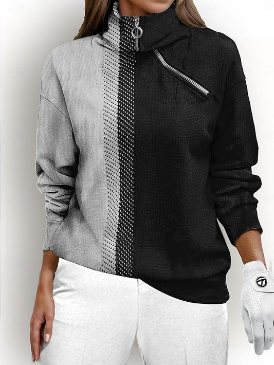 Women's Golf Pullover Sweatshirt Black Blue Rose Red Long