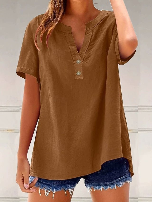 Women's Popover Shirt Summer Shirt Casual Shirt Blouse