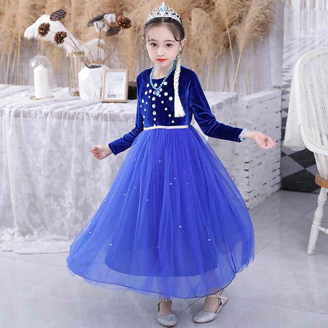 Princess Frozen Dress Flower Fairytale Party Theme Girl Elsa