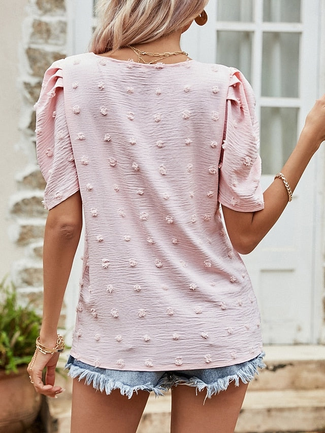 Women's T Shirt Plain Fashion Modern Casual Short Sleeve