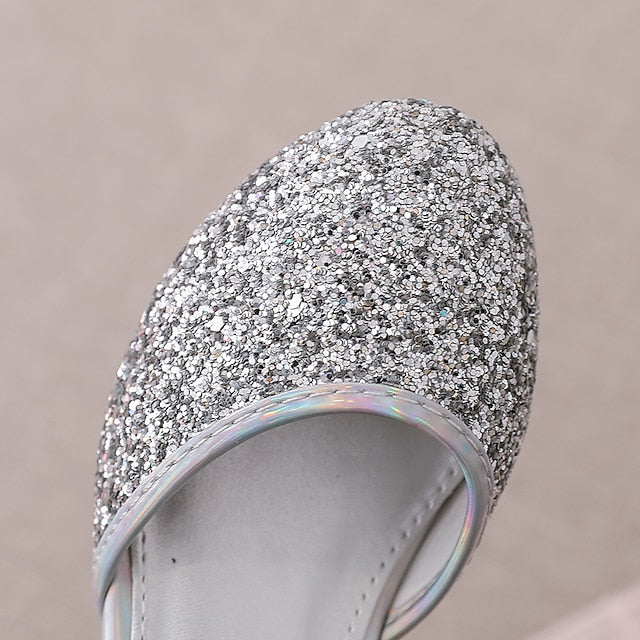 Glitters Little Rubber Shoes PU Heels Girls' Princess Party