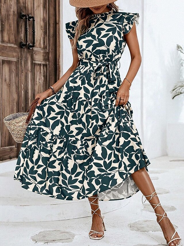 Women's Midi Dress Casual Dress Print Dress Elegant Fashion