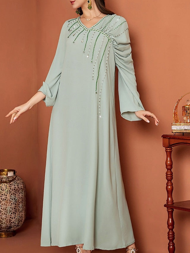 of Dress Neck A-Line the Bride Length Elegant V Mother Floor