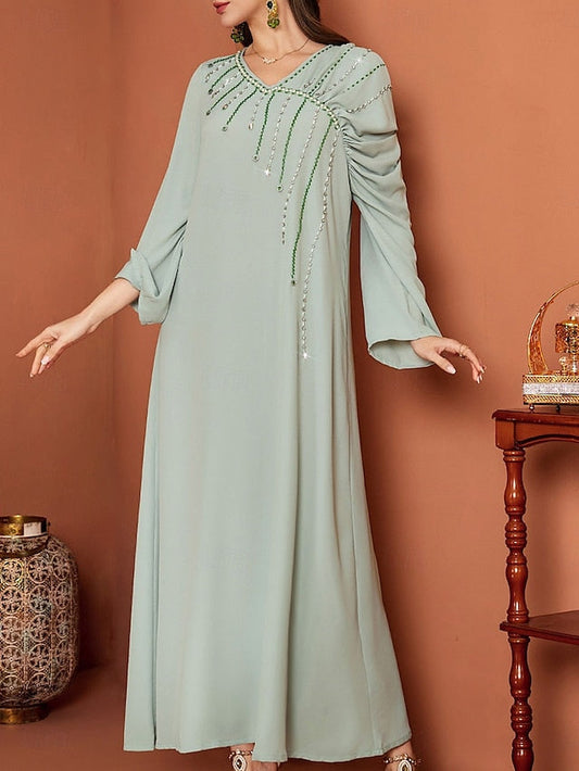 of Dress Neck A-Line the Bride Length Elegant V Mother Floor