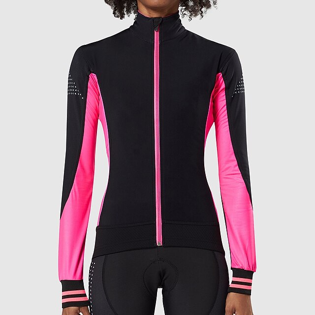Women's Cycling Jersey Color Block Long Sleeve Bike Jersey