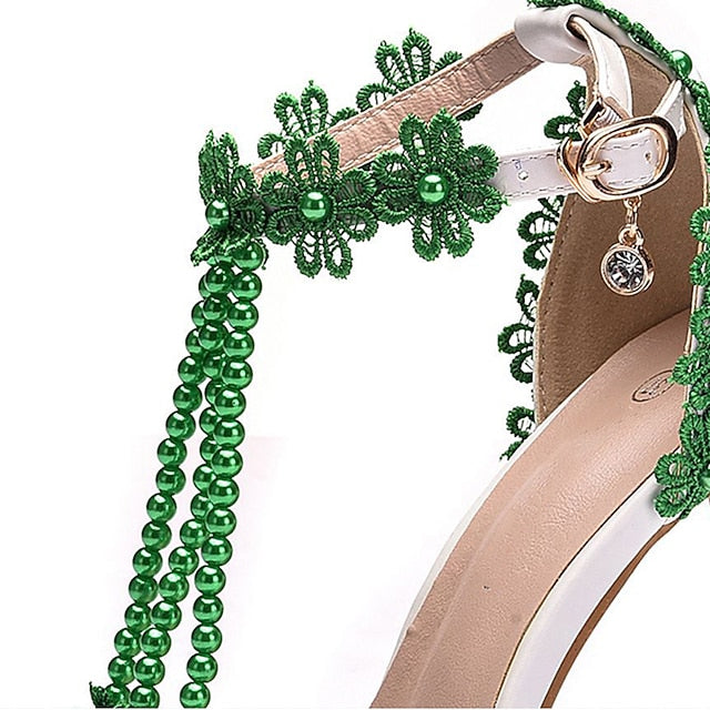 Heel Wedding Pointed Bridal High Women's Lace Shoes