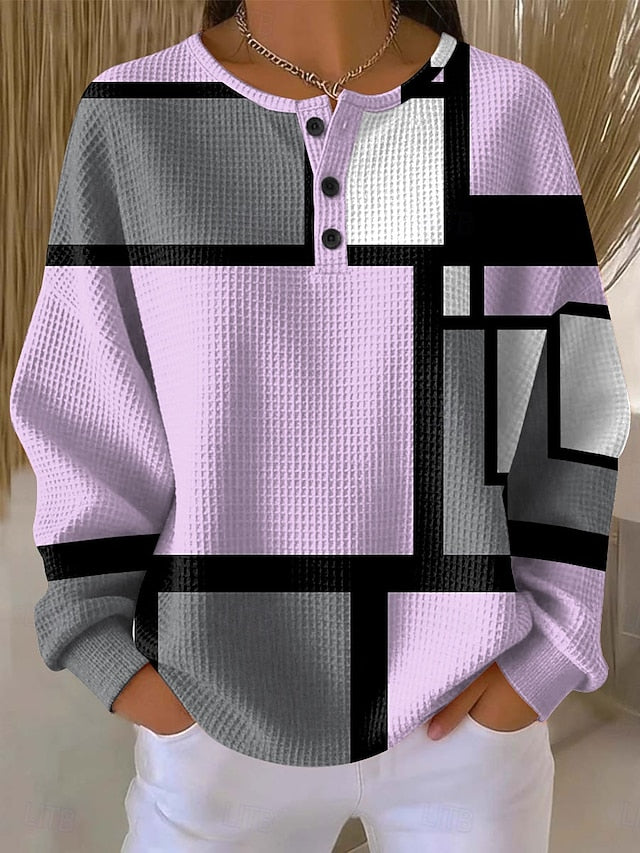 Women's Hoodies Graphic Geometric Color Block Fashion