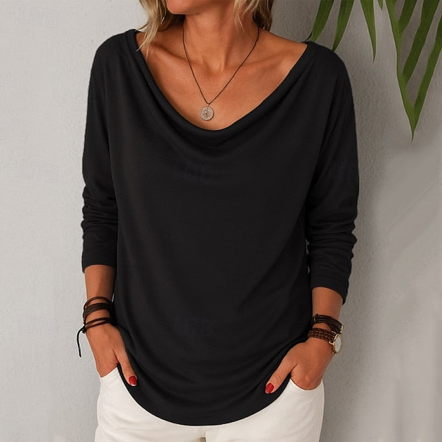 Women's T Shirt Faux Cotton Linen Tee Top Plain Fashion