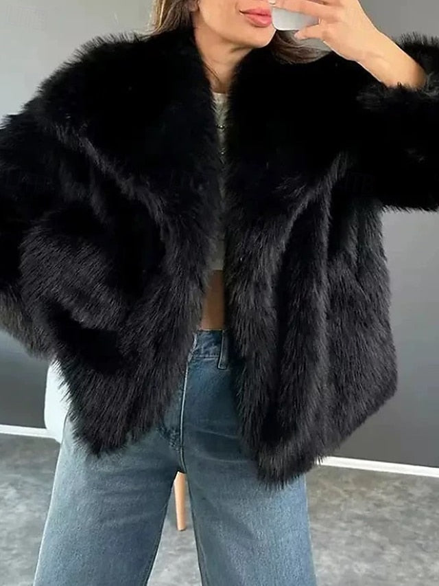 Fur Coat Women's Faux Warm Furs Comfortable Leathers