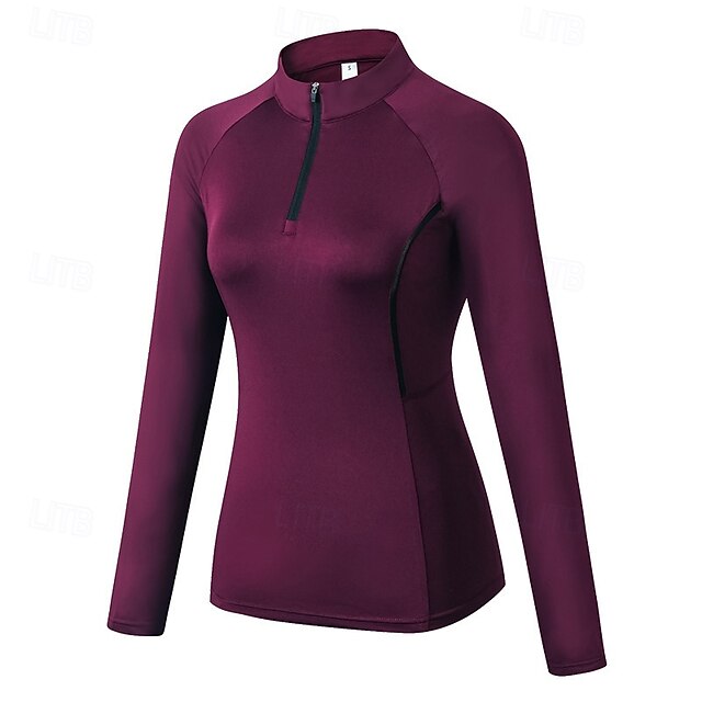 Women's Workout Shirt Yoga Top Stand Collar Quick Dry