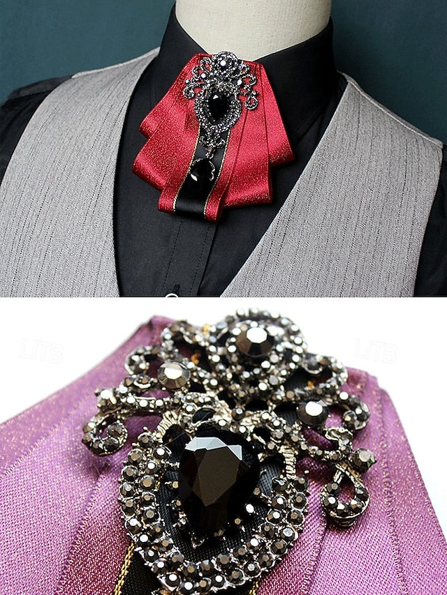 Men's Christmas Diamond-Accent Tie Satin - Bow Elegant