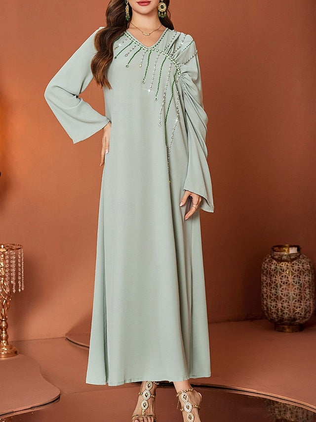 of Dress Neck A-Line the Bride Length Elegant V Mother Floor