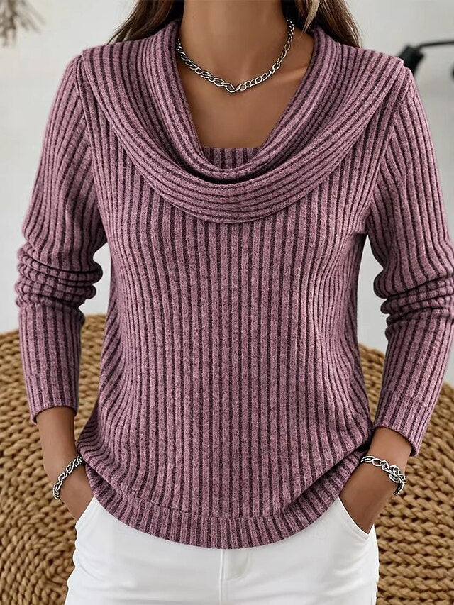 Women's Tunic Elegant Stylish Classic Long Sleeve Cowl Neck