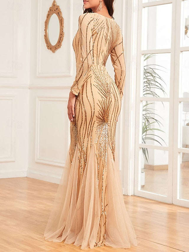 Mother Bride Neck Elegant the Crew of Party Floor Dress