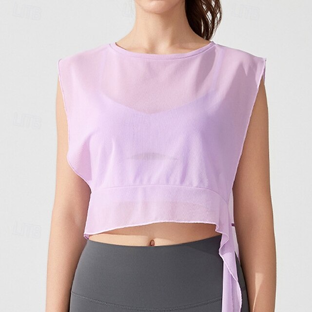 Women's Workout Crop Shirt Yoga Top Quick Dry Breathable