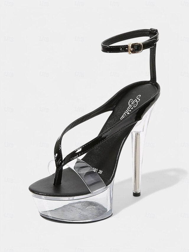 Nightclub Platform  Sandals Lavender Heel Sexy Clear –