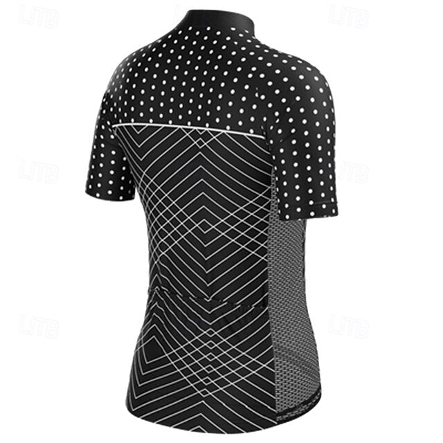 Women's Cycling Jersey Polka Dot Short Sleeve Bike Tee