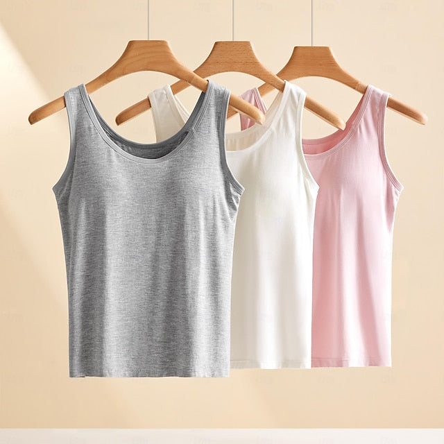 Women's Camisole Tank Tops Seamless Scoop Neck Sleeveless