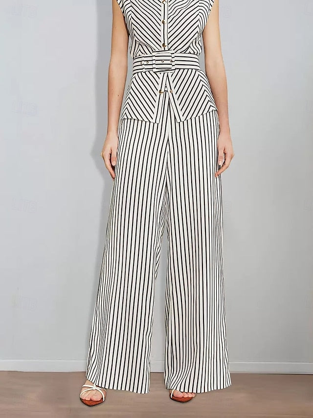 Bride Striped Mother Pantsuit of Print Piece the Two