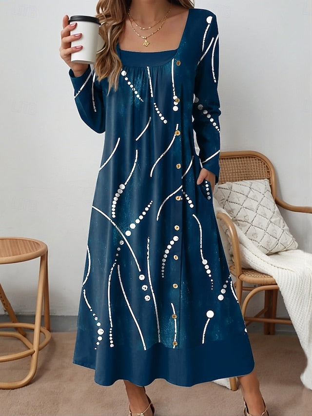 Women's Midi Dress Shift Dress Casual Daily Loose Fit