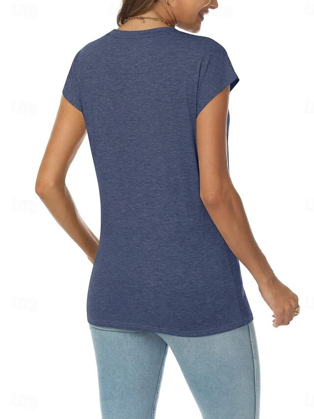 Women's T Shirt Tee Top Plain Fashion Stylish Basic Short