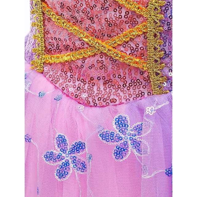 Dress Rapunzel Theme Flower Sofia Girl Princess Party Fairytale
