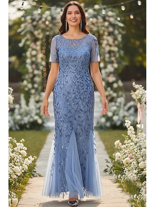 Mermaid Trumpet Floor Length Wedding Guest Dress Formal Dresses